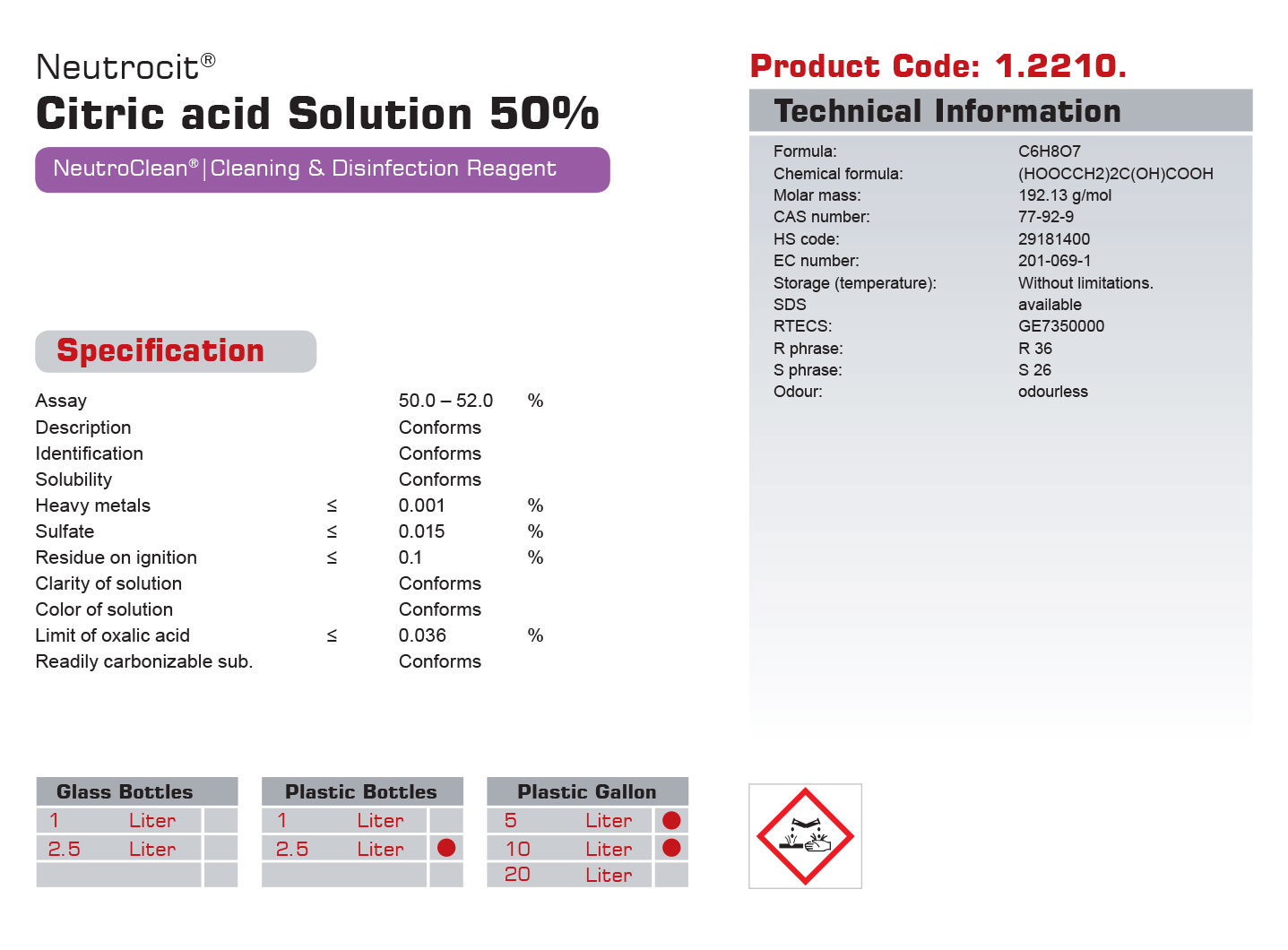 Citric acid solution 50% - Image 2