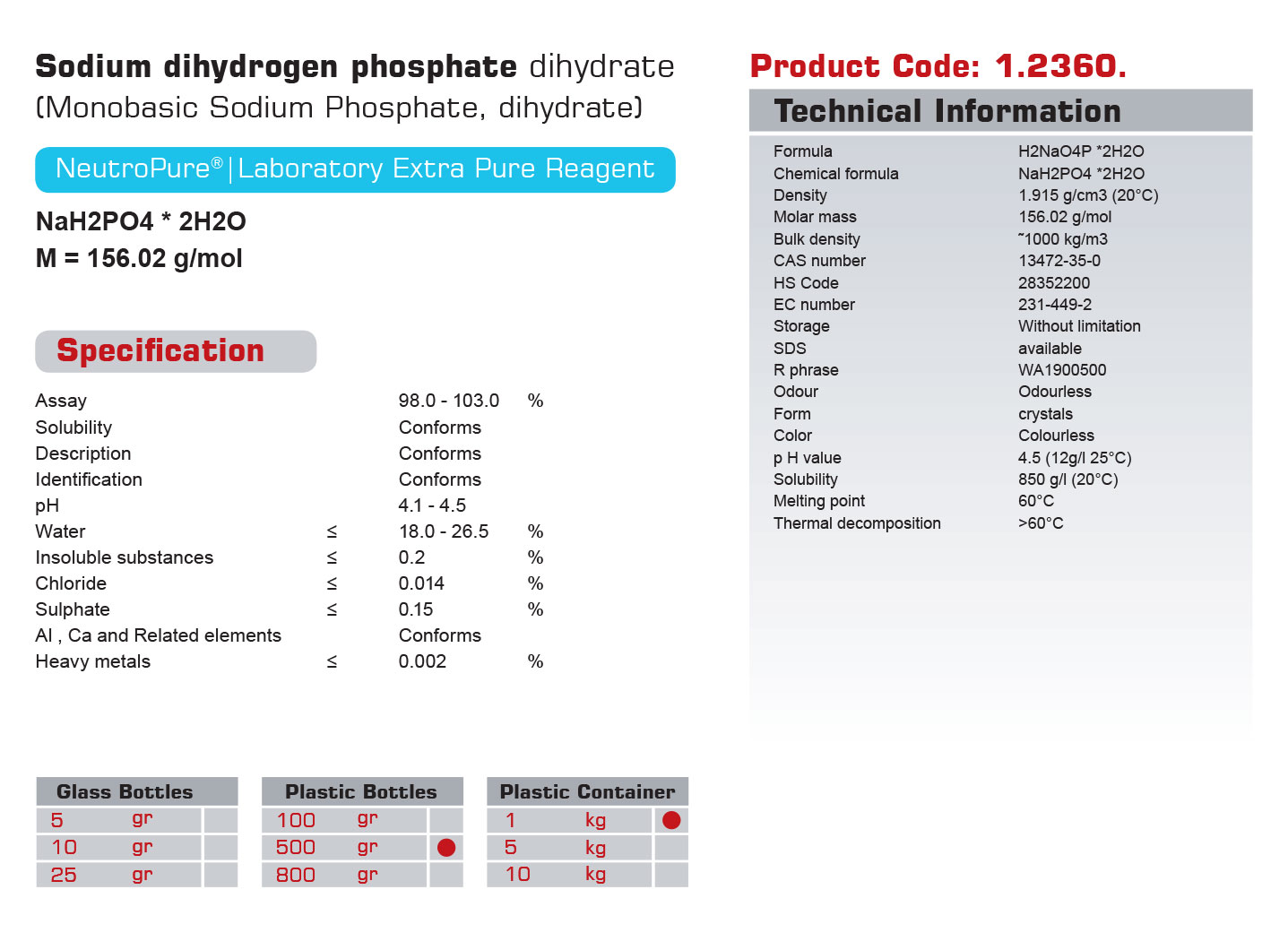 Sodium dihydrogen phosphate dihydrate - Image 2